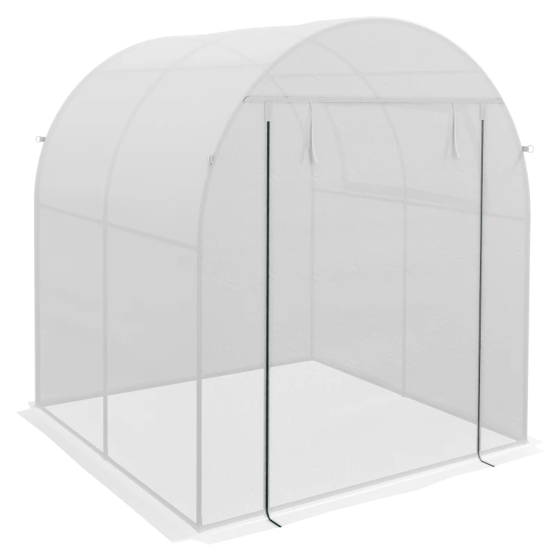 Outsunny Serra portatile con telaio in acciaio e copertura plastica 135 g/m², 1,8×1,8×2 m, Bianco