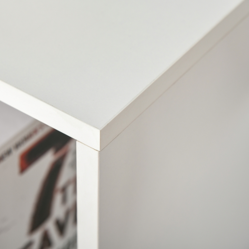 HOMCOM Bibliotecă Modernă cu 6 Cuburi Montată pe Perete în Lemn Alb