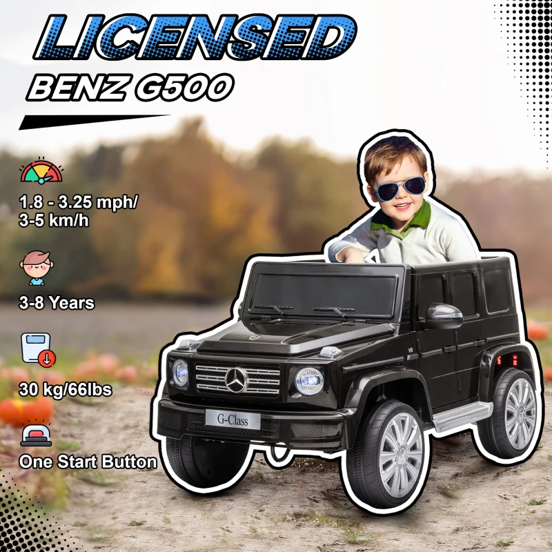 HOMCOM Mercedes Benz G500 12V Kids Electric Ride On Car Toy w/ Remote Control