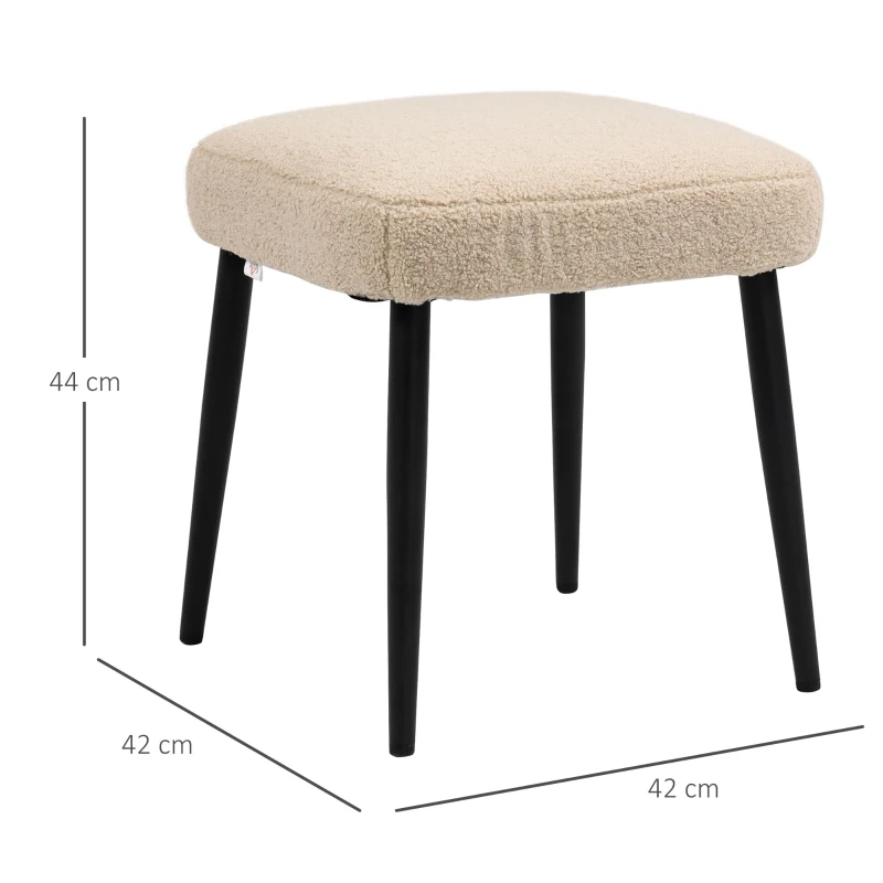 HOMCOM Hocker, Sitzhocker, Teddy, Fußhocker, Beige