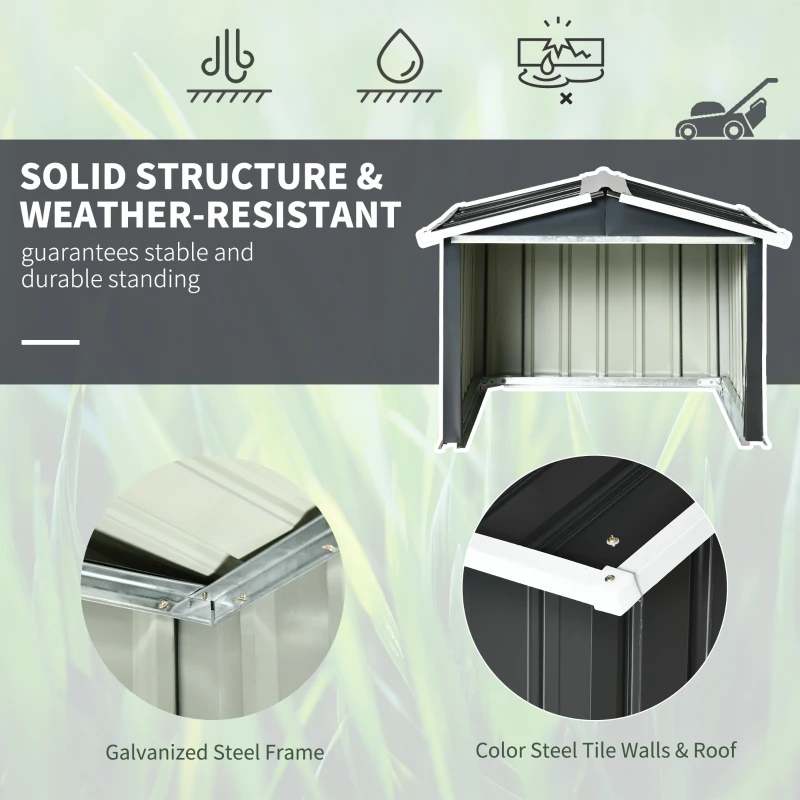 Outsunny Adăpost pentru mașina de tuns iarba robotică, garaj pentru robot, shed din oțel gri