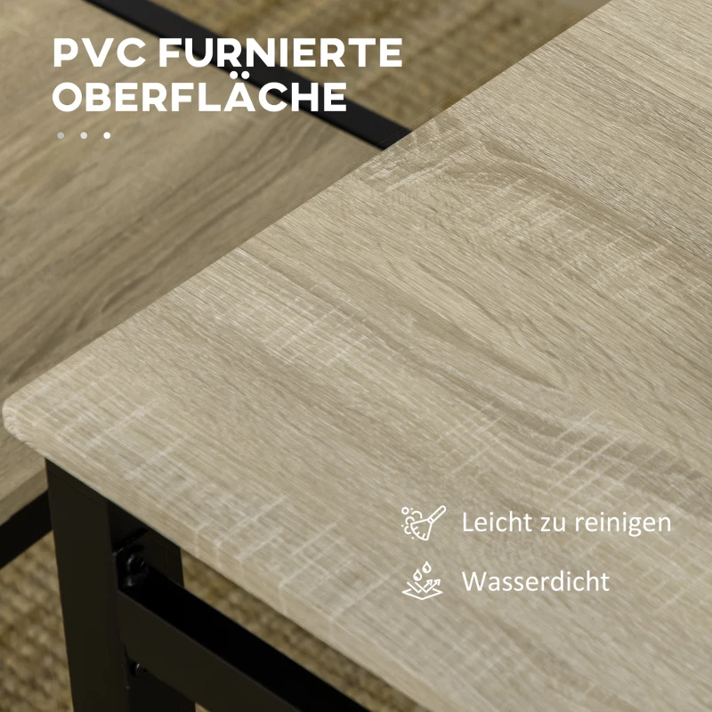 HOMCOM 5-teilige Essgruppe, Esstisch mit 4 Stühlen, platzsparendes Küchentisch-Set, Sitzgruppe für Esszimmer, Küche, Schwarz