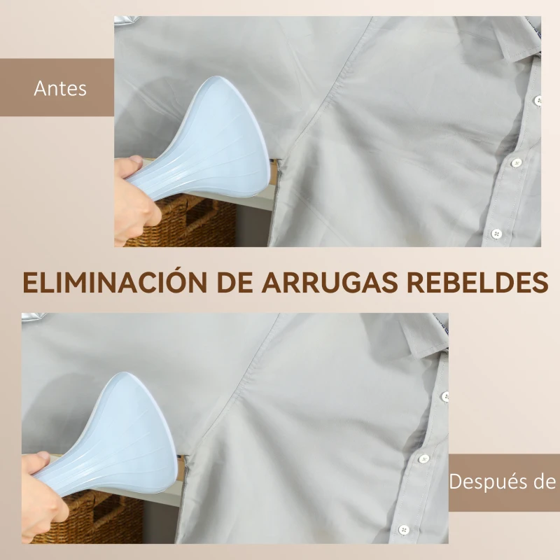 HOMCOM Plancha de Vapor Vertical 1950W 2 L con Temperatura Ajustable en 11 Niveles y Barra Telescópica Amarillo