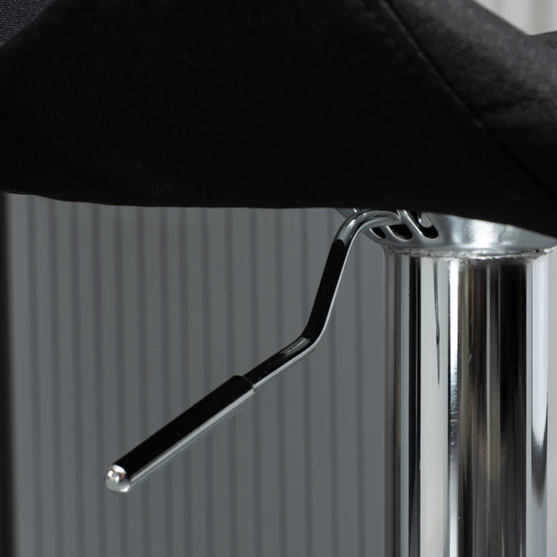 HOMCOM Lot de 2 Tabourets de Bar Design Contemporain Hauteur d'assise réglable 59-81 cm pivotant 360° Lin Noir