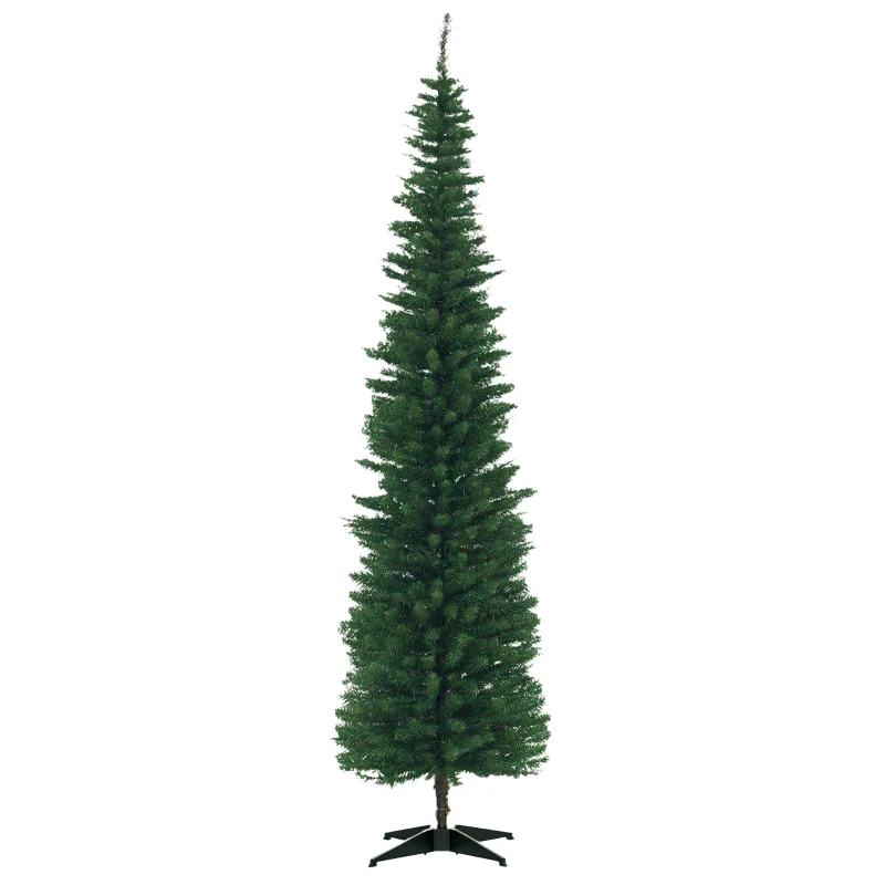 HOMCOM Weihnachtsbaum künstliche Künstliche Tanne Christbaum, inkl Ständer Weihnachtsstern 2,1 m, Grün