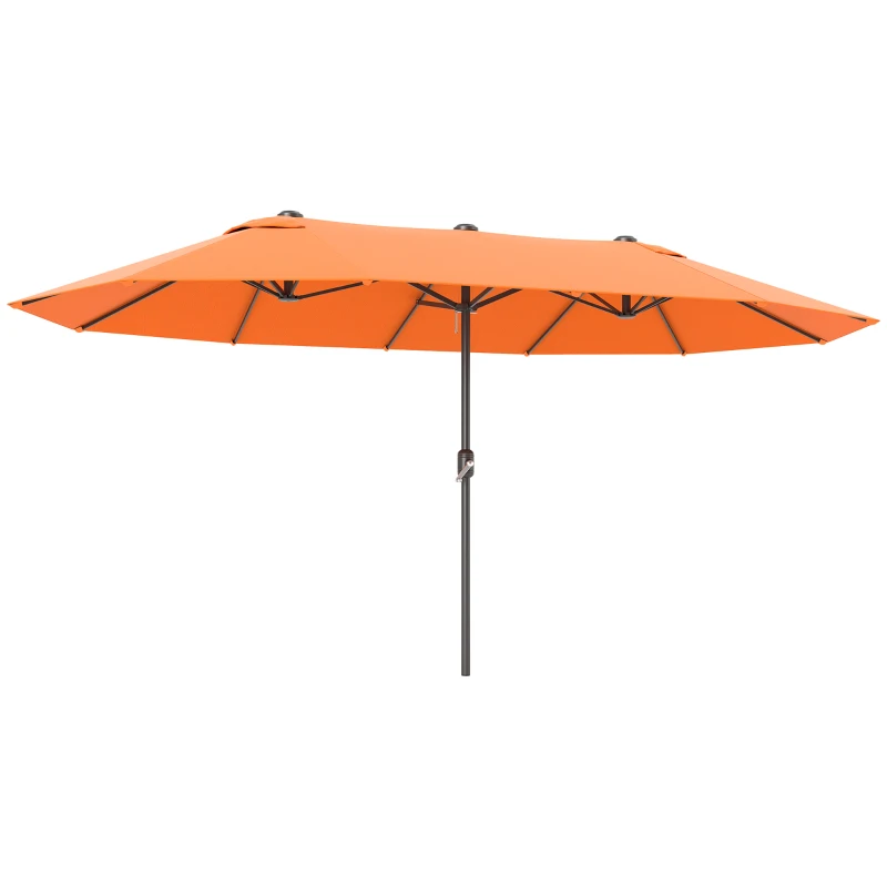 Outsunny 4.6m Double Garden Parasol - Orange