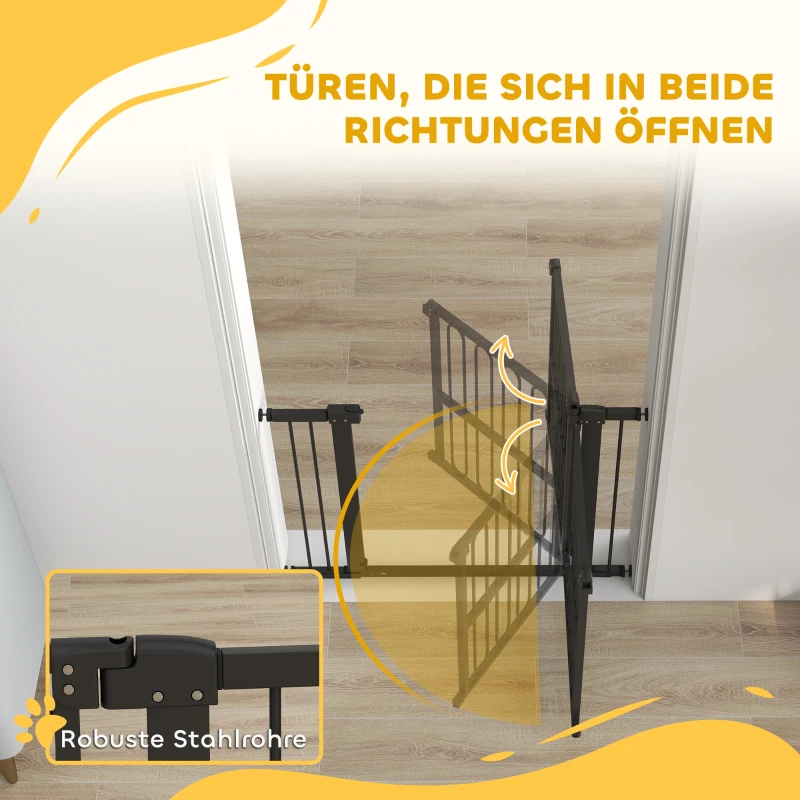PawHut Türschutzgitter Hund, 76-104 cm Absperrgitter ohne Bohren, Treppengitter