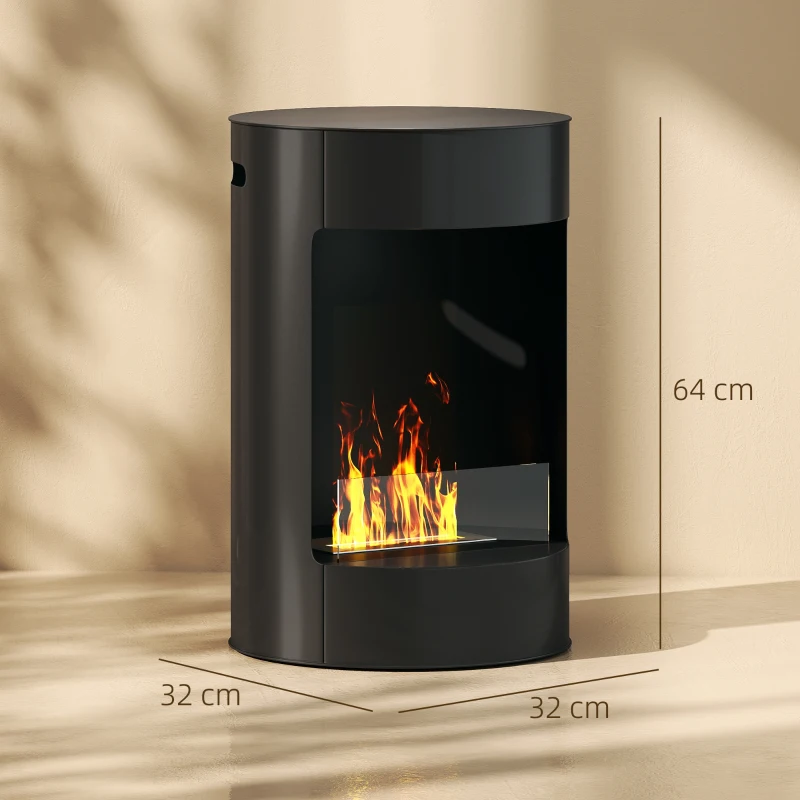 HOMCOM Șemineu cu Bioetanol, Sobă Independentă cu Etanol de 64 cm, Ardere 3 ore