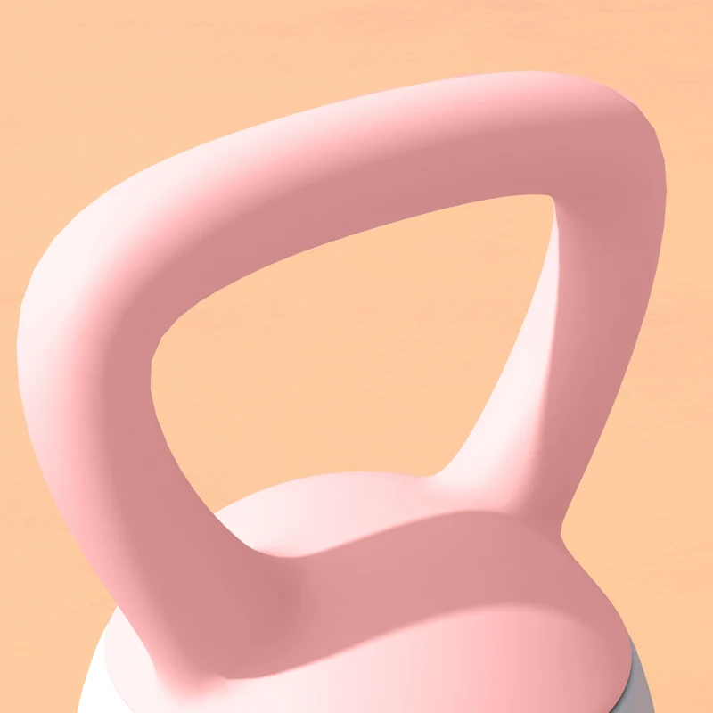 SPORTNOW Kettlebell da 4 kg riempito con sabbia metallica, manico antiscivolo 19x15x25 cm Rosa e Grigio