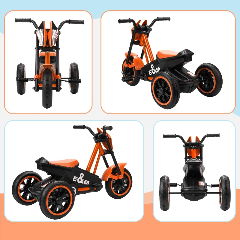 AIYAPLAY Triciclo, bicicleta infantil, correpasillos, bicicleta con pedales, correpasillos para niños 18-36 meses, acero, 79x44x47 cm, naranja