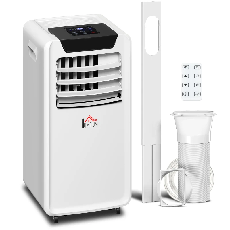 HOMCOM 10000 BTU Air Conditioning Unit, 3-in-1 Portable Air Conditioner, Dehumidifier, Cooling Fan with Remote Control, LED Display, 2 Speeds, 24H Timer, Window Venting Kit, 30m²