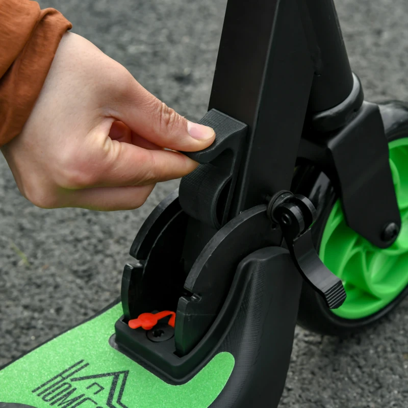HOMCOM Trotinetă electrică copii 6 ani + pliabilă trotinetă electrică viteză 8 km/h 71x36,5x75-80cm, aluminiu, oțel, verde