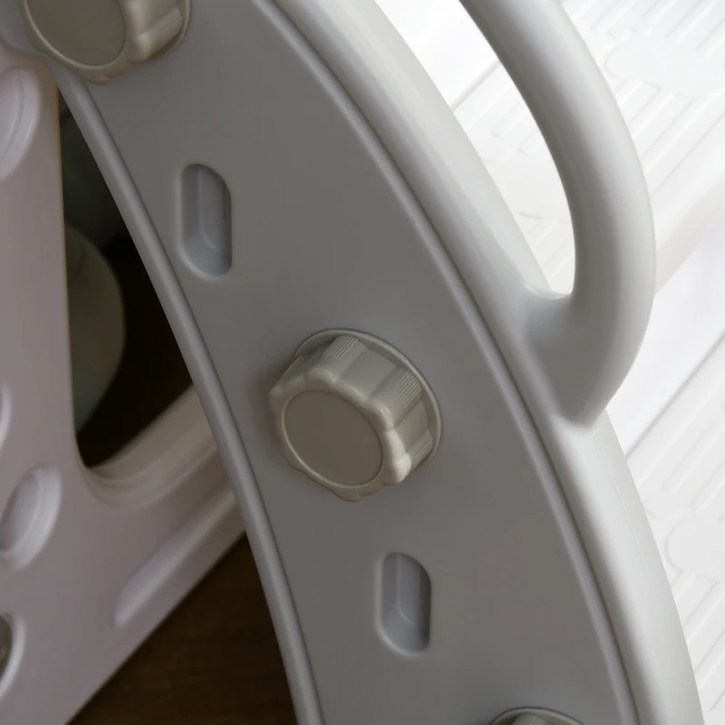 AIYAPLAY Scivolo per Bambini 5 in 1 con Canestro da Basket Telescopio Scaletta e Cesto Inferiore per Interni Bianco e Grigio