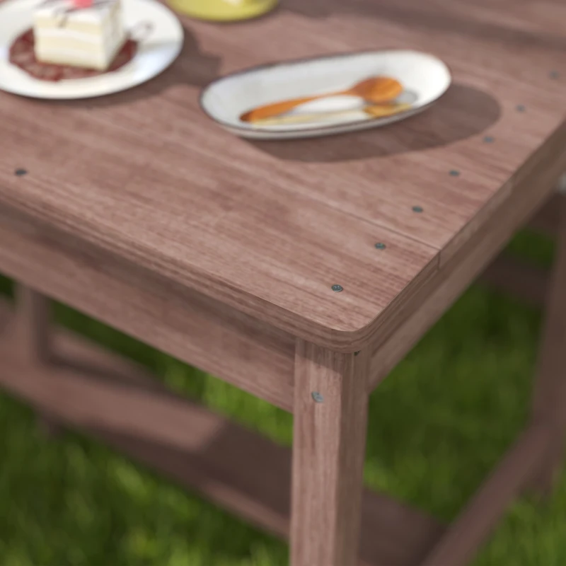 AIYAPLAY Set mobilier de grădină exterior pentru copii cu perne și parasol detașabil, dungi bleumarin și albe