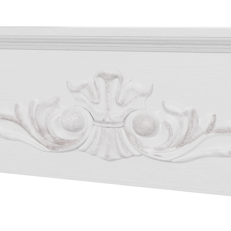 HOMCOM Mantou pentru șemineu cadru decorativ pentru șemineu electric 101 x 19 x 100 cm lemn alb