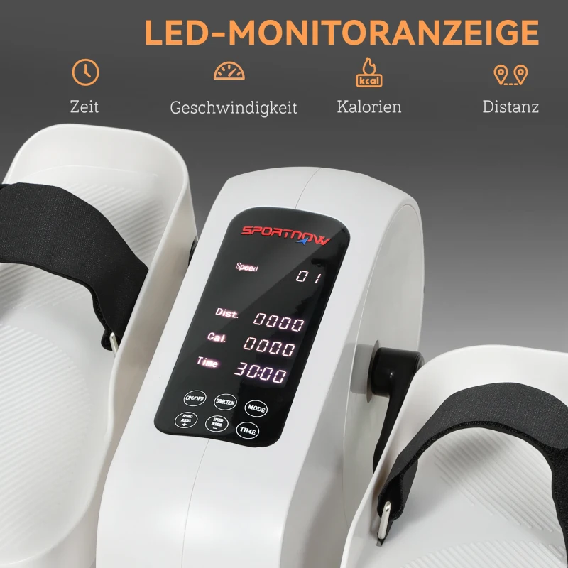 SPORTNOW Mini ellipsentrainer voor thuis onder het bureau elektrische crosstrainer met 12 snelheden & 7 weerstand