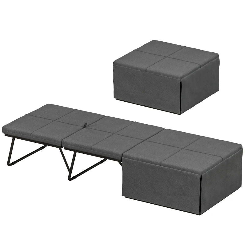 HOMCOM Klappbett, mit Matratze und Schutzabdeckung, 190 x 69 x 38,5 cm, Grau(m-10)