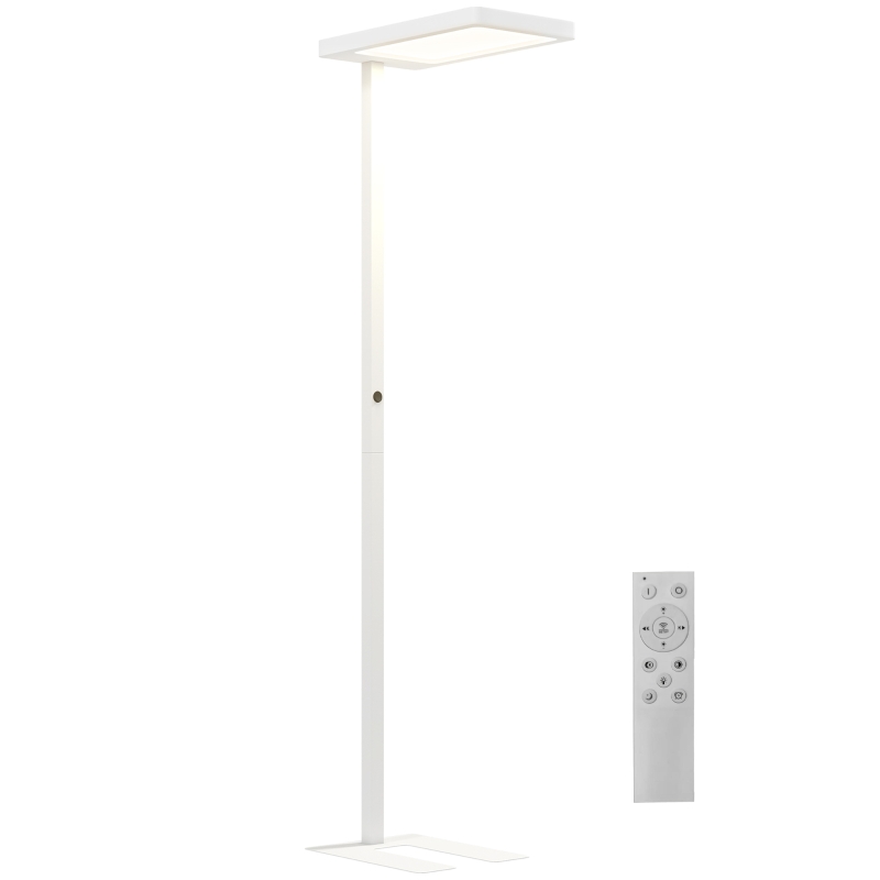 HOMCOM Lampadaire sur pied salon LED dimmable spectre complet pour le soin des yeux télécommande 60 x 32 x 196 cm blanc
