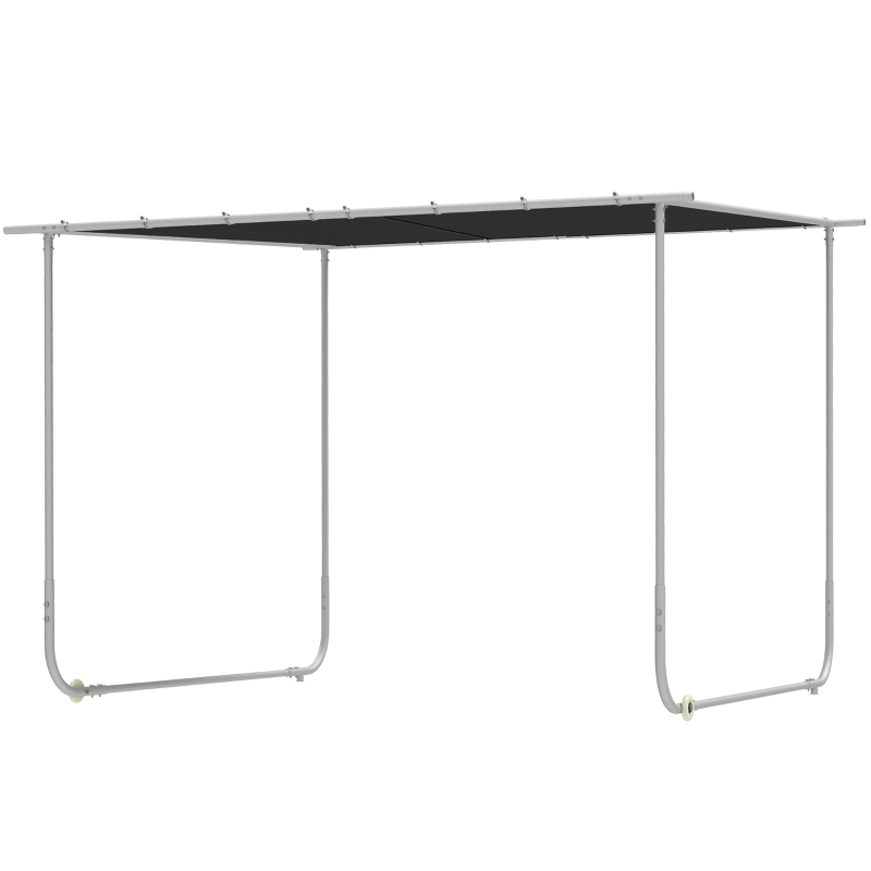 Outsunny Pergola Gazebo 3x3 m con Rotelle, Copertura Anti-UV e Telaio in Acciaio, Grigio