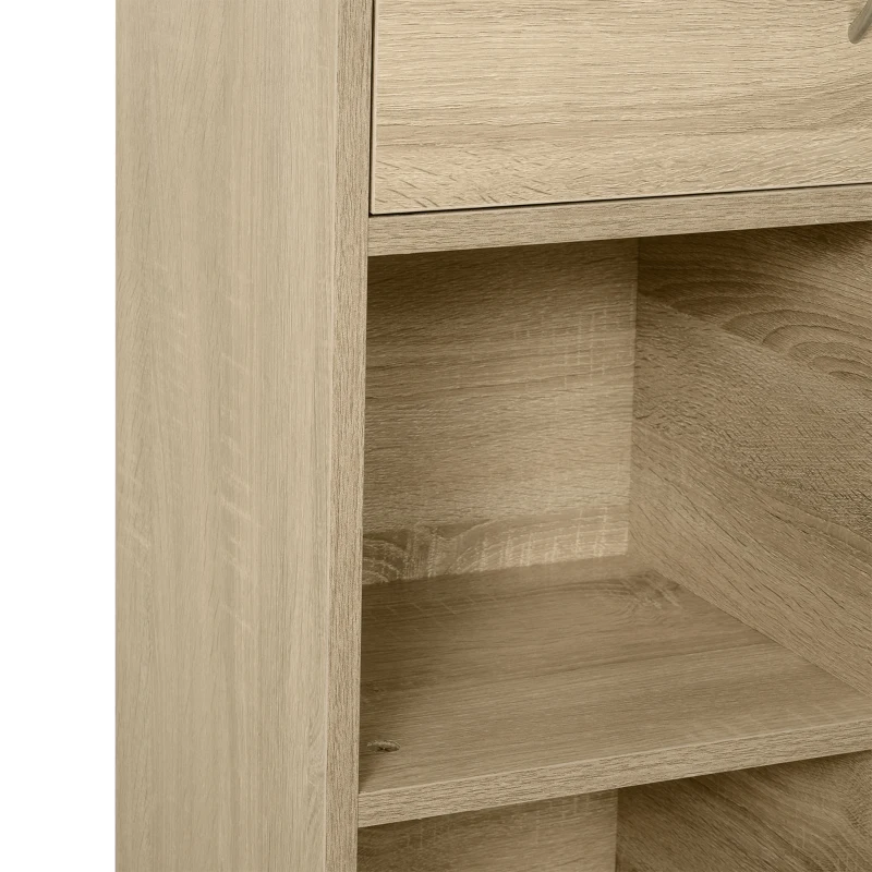 HOMCOM Libreria Scaffale in Legno, Mobiletto Multiuso con 3 Ripiani 4 Scompartimenti e 2 ante, 61.5x29.5x80cm