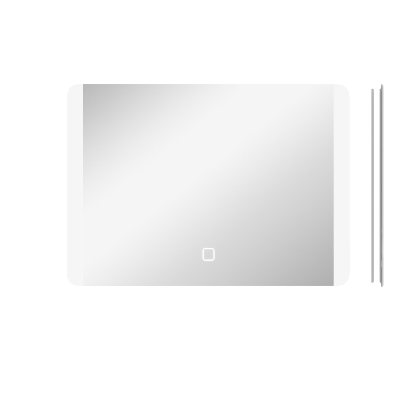 HOMCOM Miroir de salle de bain rectangulaire lumineux LED fonction anti-buée luminosité réglable 50 x 70 cm argent