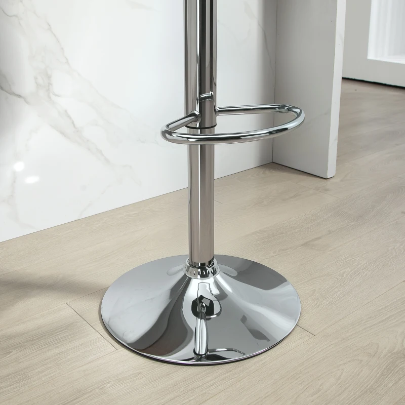 HOMCOM Set 2 Sgabelli da Bar con Schienale e Poggiapiedi, in PP, Pelle PU e Acciaio, 38x42x82-104 cm, Nero