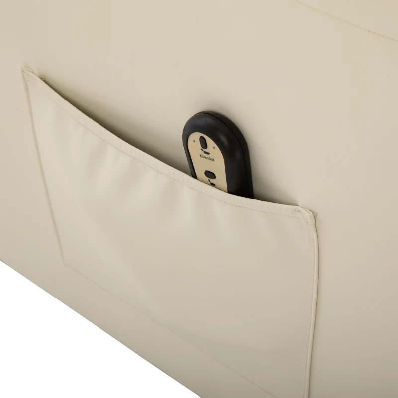 HOMCOM Opsta stoel grote comfortabele hulpstoel assistent elektrisch opstahulp ligfunctie tv-stoel beige