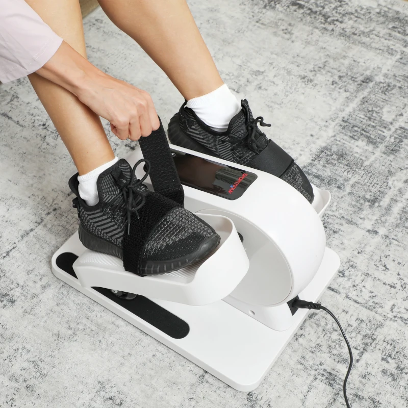 SPORTNOW Mini ellipsentrainer voor thuis onder het bureau elektrische crosstrainer met 12 snelheden & 7 weerstand