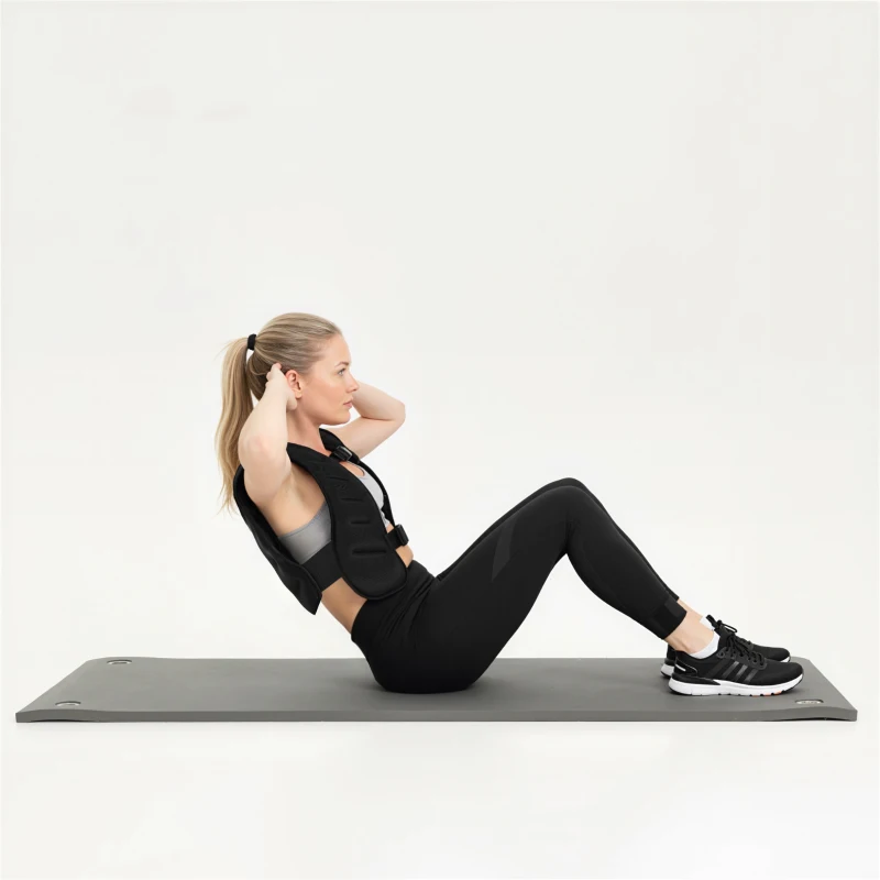 SPORTNOW Gilet lesté 8 kg veste lestée respirant avec sangles réglables et bandes réfléchissantes en sable de fer 43 x 33 cm noir