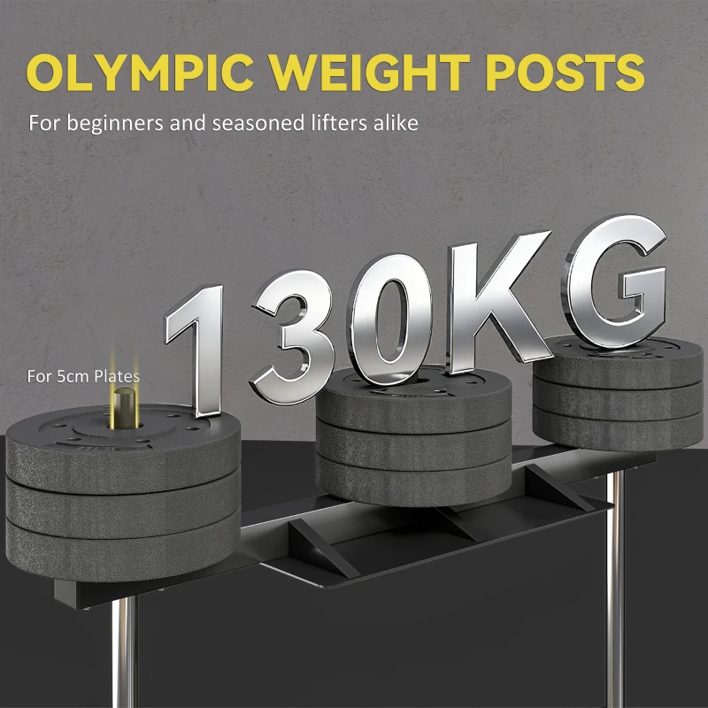 SPORTNOW Vertical Leg Press Machine with Adjustable Leg, Back and Head Positions, 2" Olympic Plate Compatible, Yellow