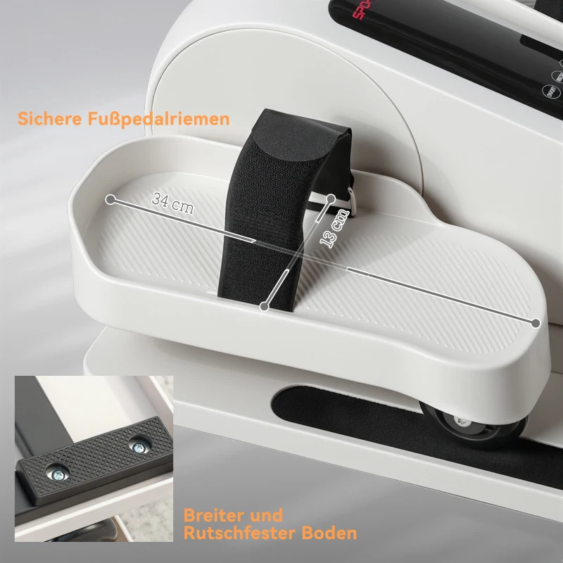 SPORTNOW Mini Ellipsentrainer für Zuhause Untertisch Elektrischer Crosstrainer mit 12 Geschwindigkeiten & 7 Widerstand