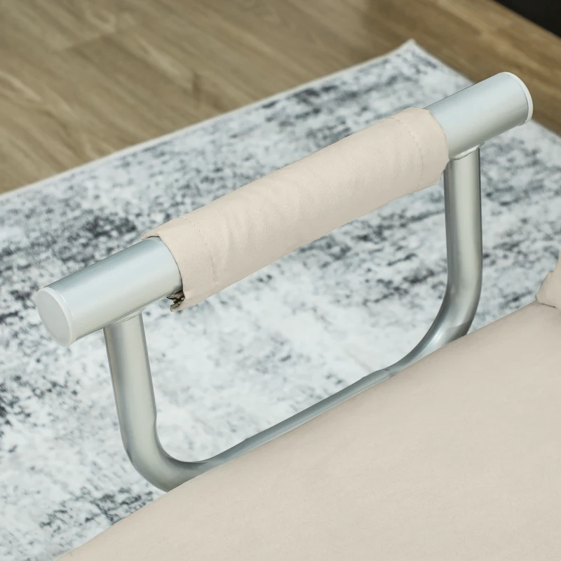 HOMCOM Canapé convertible 2 places canapé-lit 2 places avec dossier réglable et 2 coussins en revêtement aspect suède beige