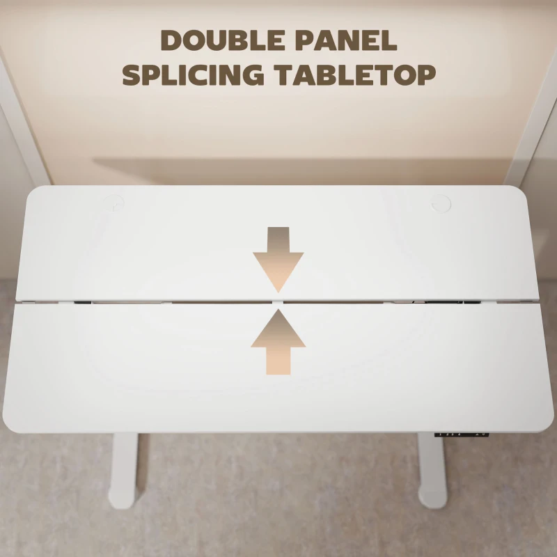 Vinsetto Biurko Stojące Regulowane Elektrycznie, 140 x 70 x 116 cm, Białe