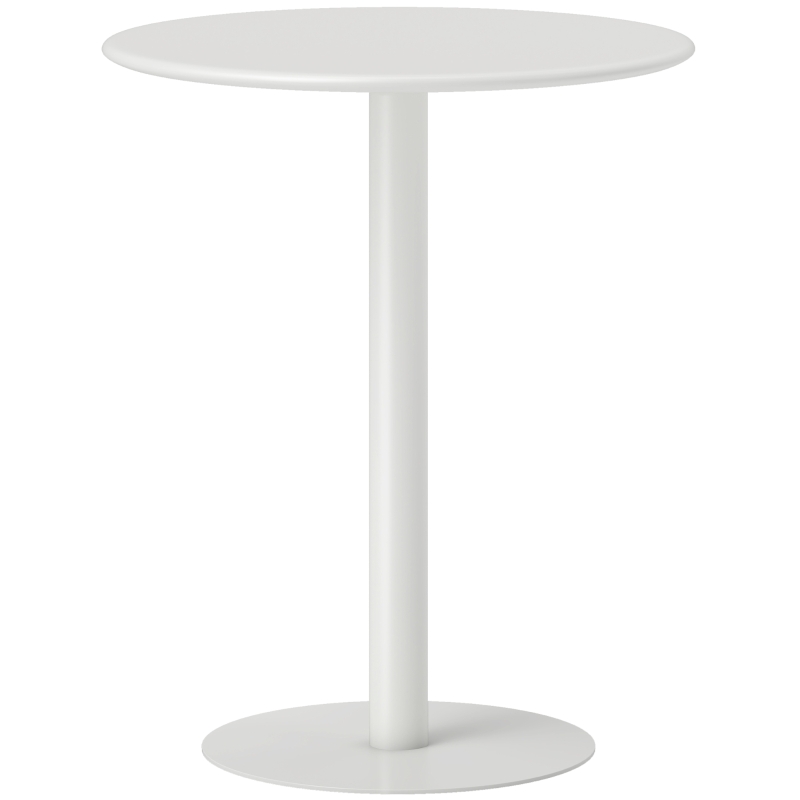 HOMCOM Dining Table, Round Kitchen Table with Steel Base for Living Room, Dining Room, 60 x 60 x 72cm, White