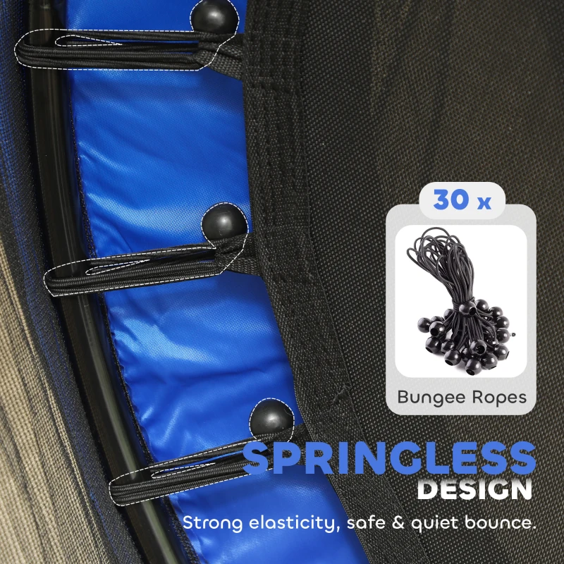 HOMCOM Tappeto Elastico per Bambini con Rete di Sicurezza e Pali Imbottiti Età 3-10 Anni, Ø140 x 190 cm, Blu