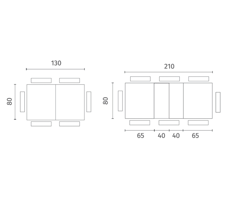E-STYLO Tavolo allungabile moderno, perfetto per chi desidera ottimizzare gli spazi senza rinunciare a stile e funzionalità, 80cm X 130/210cm H. 76cm
