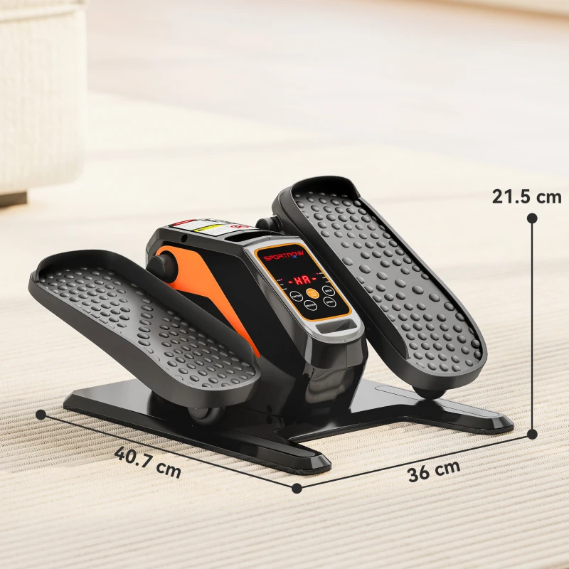 SPORTNOW Mini Ellittica Elettrica Silenziosa con 12 Velocità Modalità Manuale e Automatica Telecomando e Display LED Nero