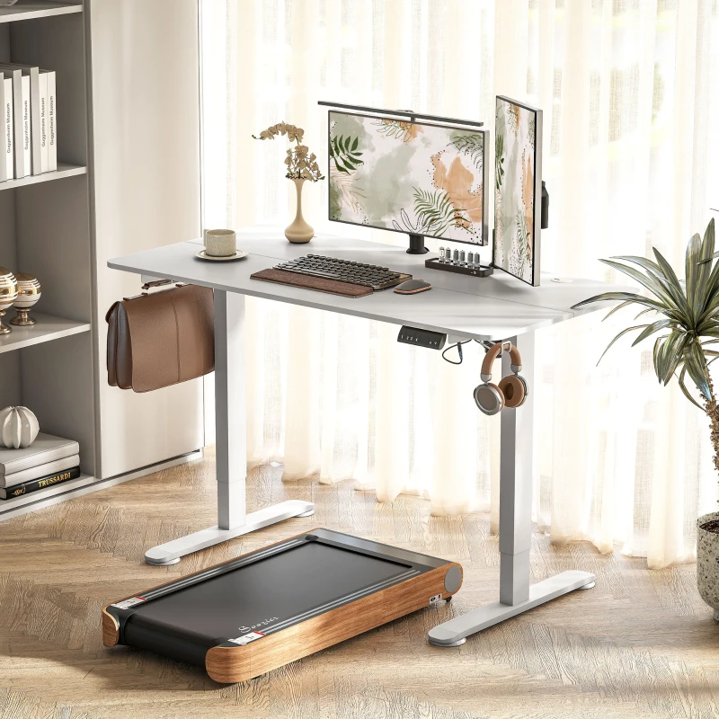 Vinsetto Elektrisch Verstelbaar Sta-Bureau Computertafel, 140 cm x 70 cm x 116 cm, Wit