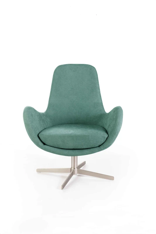 E-STYLO Poltrona girevole moderna dal design elegante e confortevole, perfetta per arricchire qualsiasi soggiorno, studio o area living, L.P.H 72 x 64 x 85 cm