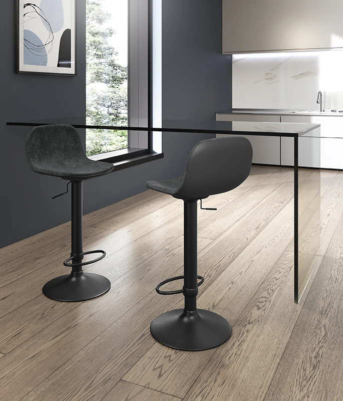 E-STYLO Sgabello moderno con alzata a gas, ideale per arredare angoli bar, cucine con penisola o isola con stile e funzionalità, 39cm X 45cm H. 86/102cm