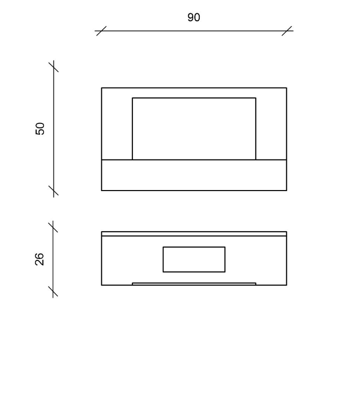 E-STYLO Biocamino da parete moderno, ideale per scaldare e arredare con stile gli ambienti domestici, 26cm X 90cm H. 50cm
