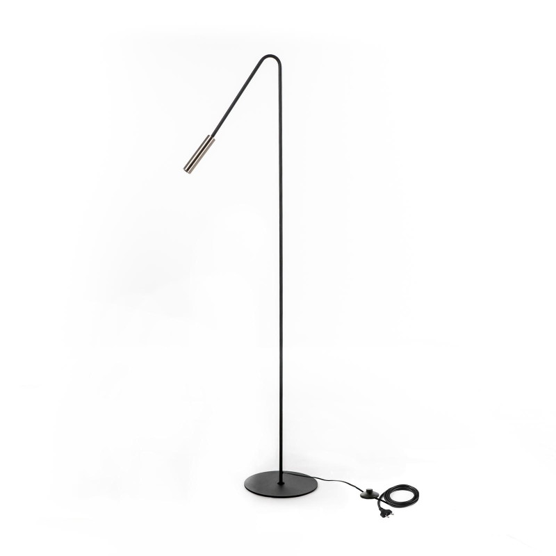 E-STYLO Lampada da terra minimalista con design snello e testa orientabile, ideale per illuminare angoli lettura, salotti o spazi moderni, 23cm X 23cm H. 145cm