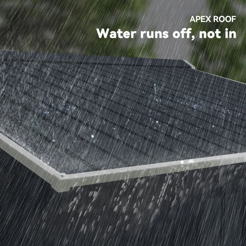 Outsunny 9 x 6FT Metal Shed Roofed Garden Shed Outdoor Storage Shed with Foundation Ventilation & Doors, Dark Grey(m-7)