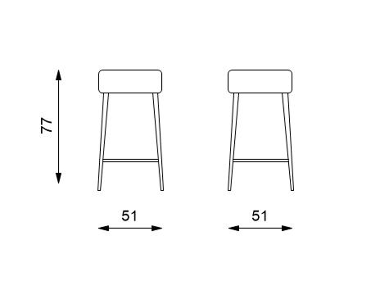 E-STYLO Sgabello in microfibra imbottita dal design moderno e lineare, perfetto per ricreare l’atmosfera dei classici bar americani direttamente a casa tua, 33cm X 33cm H. 77.5cm