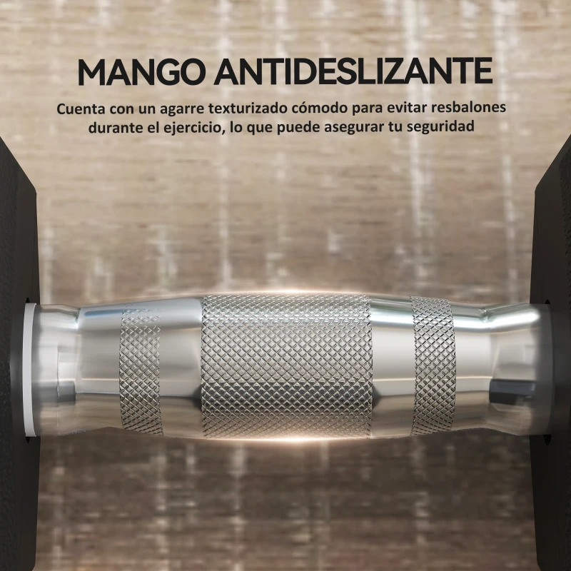 HOMCOM Set de 2 Mancuernas Hexagonales de 2 x 12,5 kg de Hierro Fundido Recubiertas en Goma para Entrenamiento en Casa Gimnasio