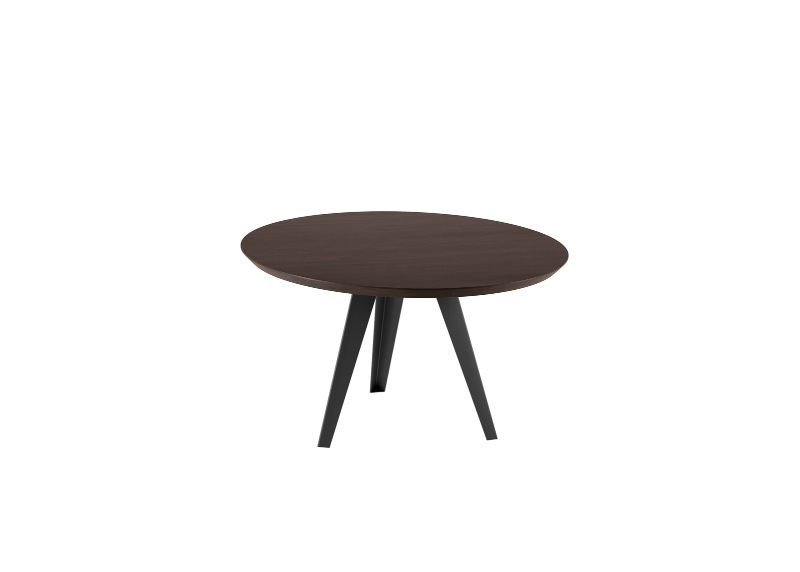 E-STYLO Tavolo rotondo fisso con gambe in metallo e top in impiallacciato Termocotto, perfetto per arredare cucine e sale da pranzo moderne con stile ed eleganza, Diam 130cm H. 76cm