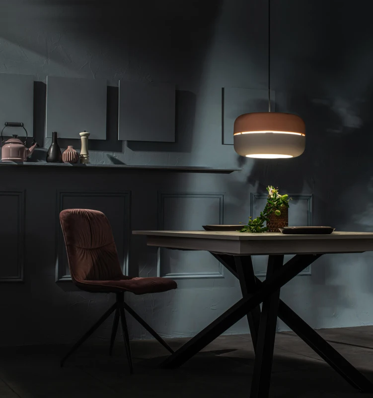 E-STYLO Lampada a sospensione bicolore, ideale per aggiungere un tocco di stile contemporaneo alla tua cucina, sala da pranzo o soggiorno, 35cm X 35cm H. 150cm