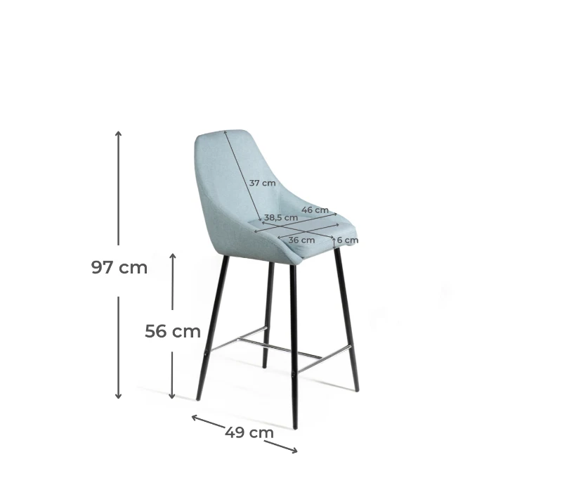 E-STYLO Sgabello da cucina moderno, caratterizzato da un design elegante e confortevole che unisce stile e funzionalità, 46cm X 49cm H. 97cm