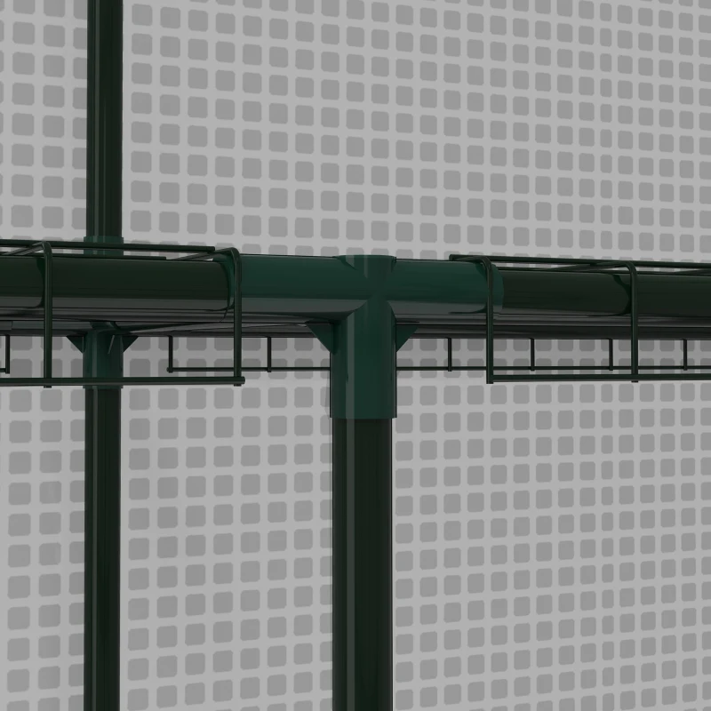 Outsunny Serra da Esterno con 12 Ripiani Porta Avvolgibile Copertura in PE e Telaio in Acciaio 140x213x190 cm Bianco