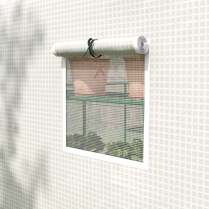 Outsunny Serra da Esterno con 12 Ripiani Porta Avvolgibile Copertura in PE e Telaio in Acciaio 140x213x190 cm Bianco